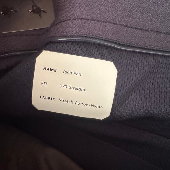 New J.Crew Tech Pant Navy Blue Button Up side Zip Straight Leg Sz 35 x 32 Men's - Picture 7 of 8